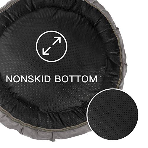 Love's cabin Round Donut Removable Cover Cat and Dog Cushion Bed, 24in Large Grey Pet Bed for Cats or Small Dogs, Anti-Slip & Water-Resistant Bottom, Super Soft Durable Fabric Pet Supplies - Thumbnail 5