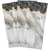 Bolaz Gold Black Marble Kitchen Towels, Dish Towel Ultra Absorbent Fast Drying, Tea Towels 28x18 Inches for Cooking Baking Household Cleaning, Set of 4
