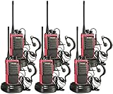 Arcshell Rechargeable Long Range Two-Way Radios with Earpiece 6 Pack Walkie Talkies UHF 400-470Mhz Li-ion Battery and Charger Included