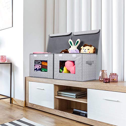 Univivi Larger Storage Cubes [2Pack] Foldable Storage Boxes with Lids