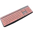 Silicone Keyboard Skin Cover Compatible for Logitech MK235, Logitech K375S Wireless Keyboard, Logitech MK235 K375S Keyboard Protector - Pink