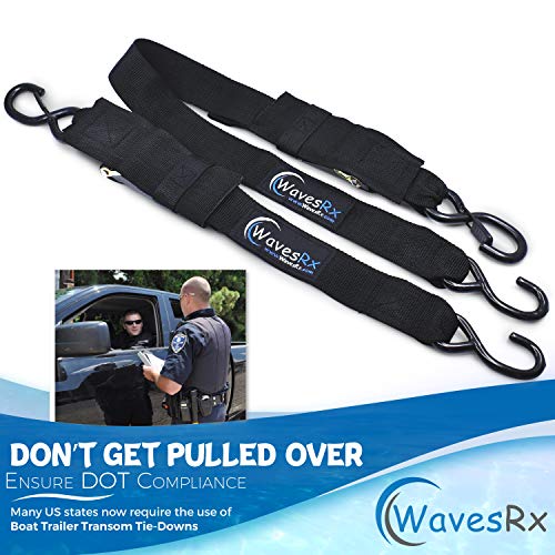 WAVESRX Boat and Jet Ski Trailer Tie Downs (2PK or 4PK) Adjustable