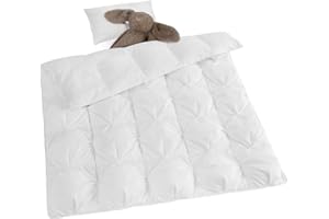 zzlamb Toddler Comforter Pinch Pleat Down Throw Blanket,Warm Crib Comforter Baby Quilt Small Duvet Insert for Kids,Light Soft Noiseless Cotton-Blended Down Proof Shell Machine Washable,White 41x48in