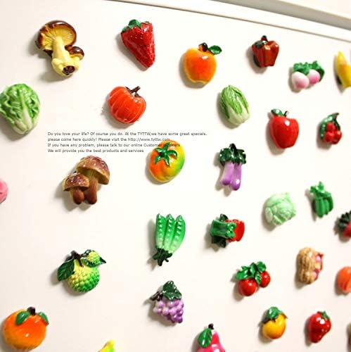 LAROSS Fridge Magnet Cute Fridge Magnetic Mini Garnish with Lovely Fruit and Vegetables Fridge Magnet Magnetic Decorative Stick act The Role of Magnet