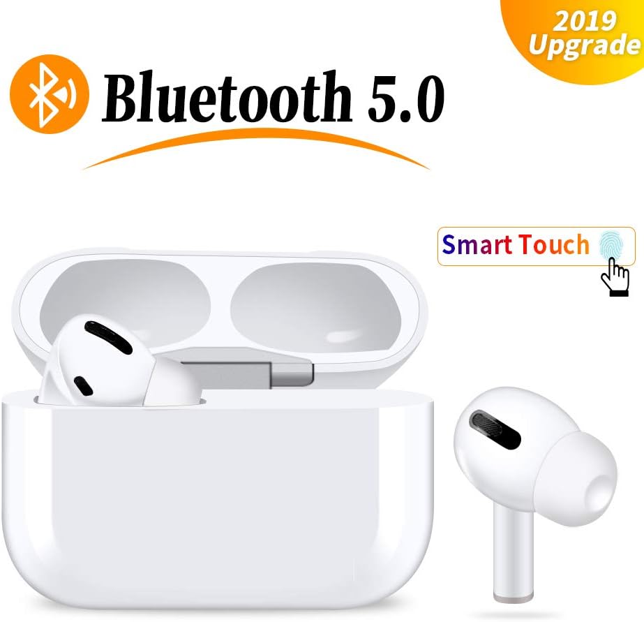 Bluetooth 5.0 Wireless Headphones,Touch Headphones with Microphone, Automatic Pairing, Waterproof Stereo HIFI Stereo Headphones for iPhone/Samsung/Apple/Airpod