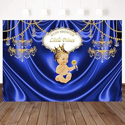 Mehofoto Baby Shower Backdrop Royal Prince Background Royal Blue