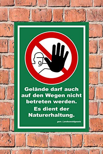 Melis-Folienwerkstatt Schild Gelände Nicht betreten - 30x20cm - 3mm Aluverbund â 20 VAR S00359-065-E – Bild 3