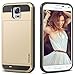Vofolen Case for Galaxy S5 Case Hybrid Cover Galaxy S5 Wallet Case Shock Absorption Rubber Soft Bumper Armor Anti-Scratch Protective Shell with Slide Card Holder Slot for Samsung Galaxy S5 (Gold)