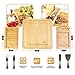 Sugarwood Home Cheese Board Set - stainless steel cheese knife set with two serving trays as part of the charcuterie board set; Perfect as house warming presents, wedding gifts, birthday gifts