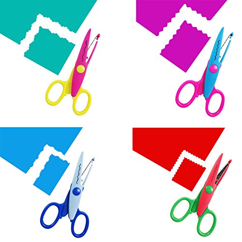LANGSHOP 8 Pack Paper Edger Scissors Decorative Edging Scissors Craft Cutters for Kids HOUSWOUKER