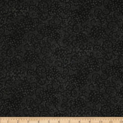 Wilmington Prints Leafy Scroll 108in Wide Back Black Fabric By The Yard