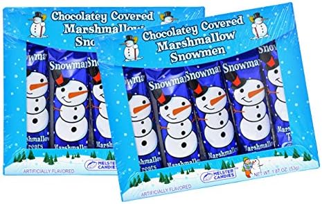 Chocolate Covered Snowman Marshmallow - Pack of 2, (10 Count)