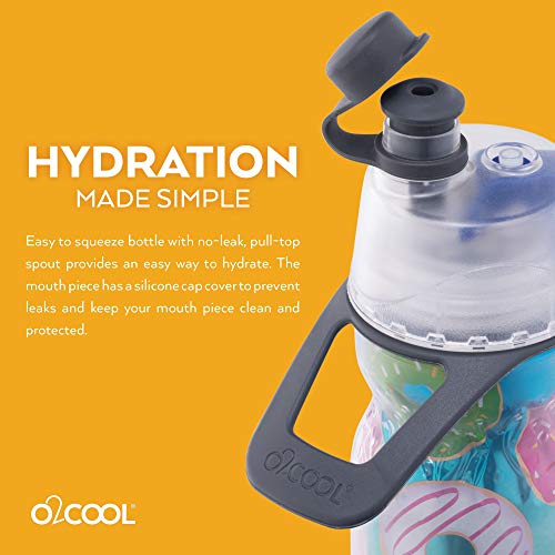 O2COOL Mist 'N Sip Misting Water Bottle 2in1 Mist And Sip Function
