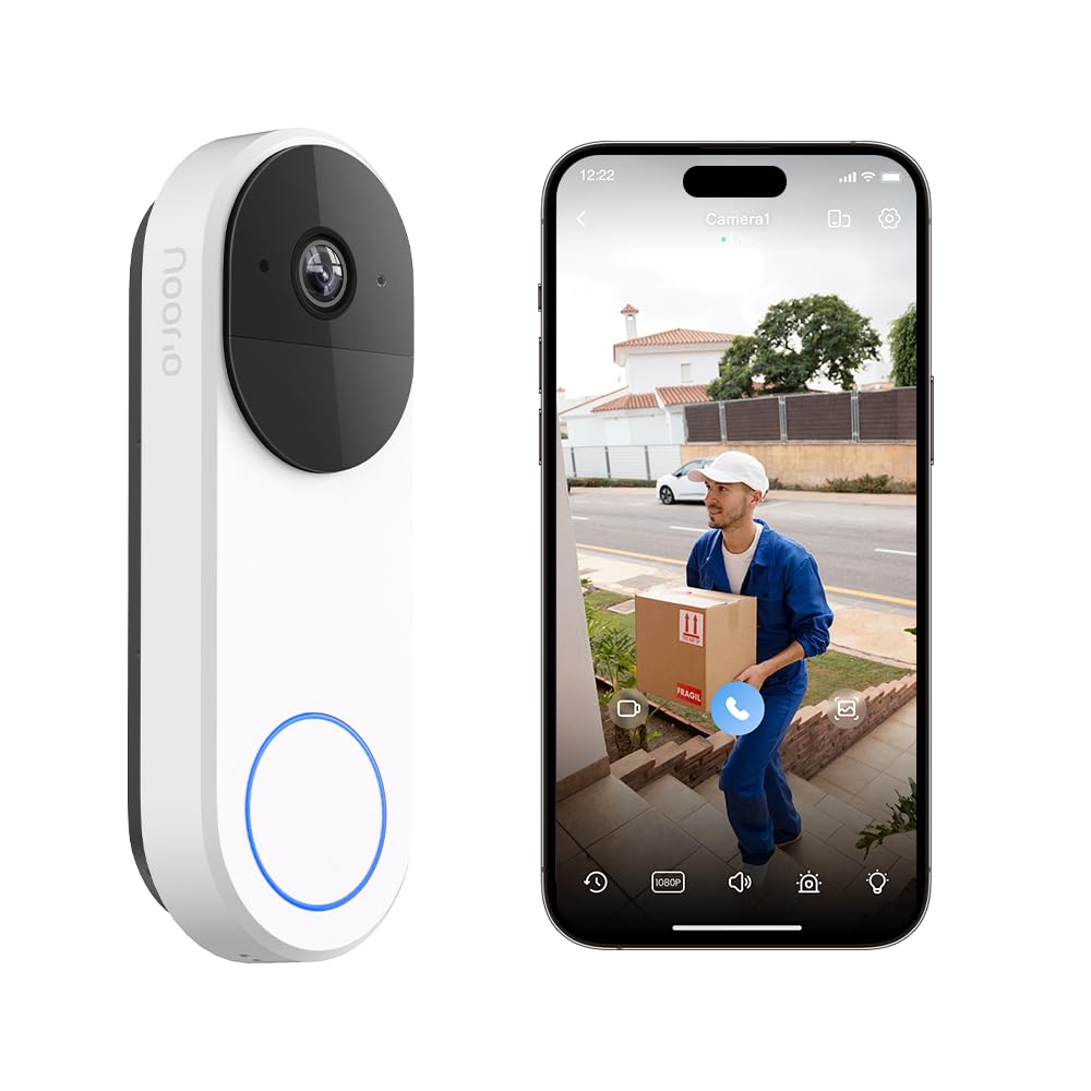 Photo 1 of Noorio Doorbell Camera Wireless No Subscription on 16GB Local Storage, Smart Video Doorbell Work with Alexa, Motion and Chime App Alert, Two-Way Talk, IP65 Waterproof, 2K+ Color Night Vision, D110