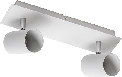 - Lámpara de techo Veneto | Iluminación moderna para oficinas, viviendas y habitaciones | Lámparas de techo | 2 x GU10 | Redondas | Blanco