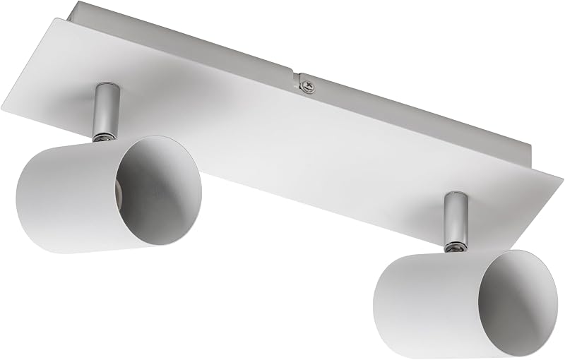 - Lampada da soffitto VENETO | Illuminazione moderna per uffici, appartamenti e stanze | Lampada da soffitto plafoniere | 2 x GU10 | Rotondo | Bianco