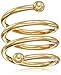 14k Gold-Bonded Sterling Silver Adjustable Spiral Ring, Size 5-7