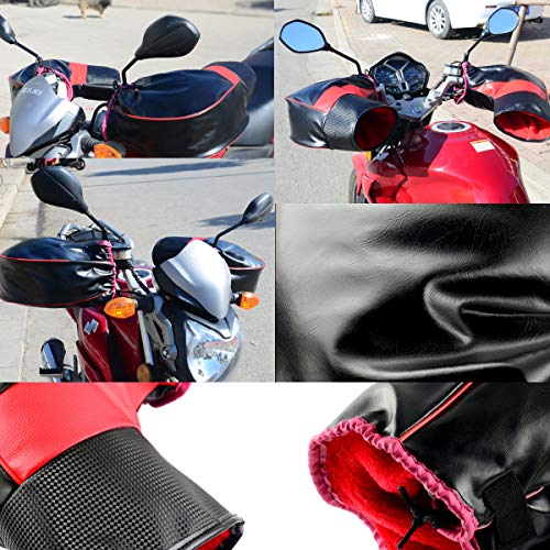 FOLCONROAD Fleece Lined Motorcycle Bar Muff Gloves Handlebar Warmer Winter Motorcycle Scooter Bike Gloves Material Hand Muffs