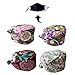 JoyRing 4 Pack Unisex Adjustable Surgical Hat Scrub Cap with Sweatband for Ponytail and Free Reusable Cotton Mask, One Size Fit Most