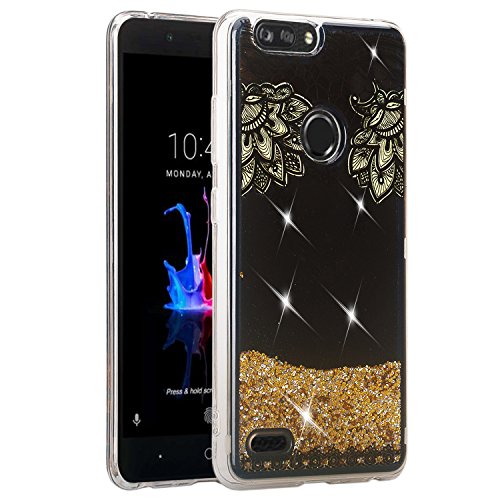 ZTE Sequoia Case, ZTE Blade Z MAX Case, ZTE ZMAX PRO Case, [Moving Sand  Liquid interior] Shine Bling Sparkling Glitter TPU Bumper Cover Slim