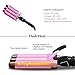 Professional Curling Iron 1 Inch 3 Barrel Hair Waver Ceramic Curling Wand Jumbo Wave Hair Curler Crimper Hot Tools | LCD Temp Display | Dual Voltage | Heats Up Quickly | Salon Home Use Pink BLUETOPthumb 1