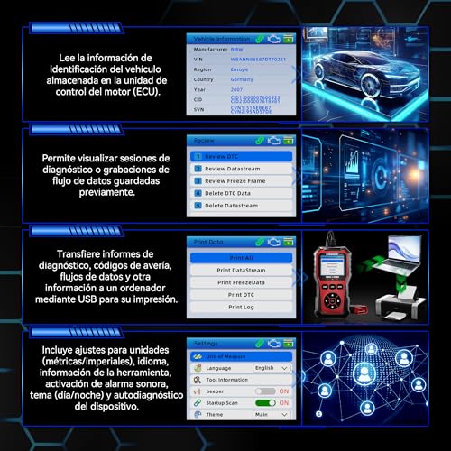 KONNWEI Escáner OBD2 KW330, Escáner Automotriz Profesional, Lector de códigos Universal, Diagnóstico de fallas del Motor, Herramienta de diagnóstico para los Coches de protocolo OBD2