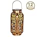 Petrala Solar Lantern Lights Outdoor Vintage Metal Hanging Lanterns 7 lumens Copper Brown with Handle for Garden Patio Table Valentine Gifts