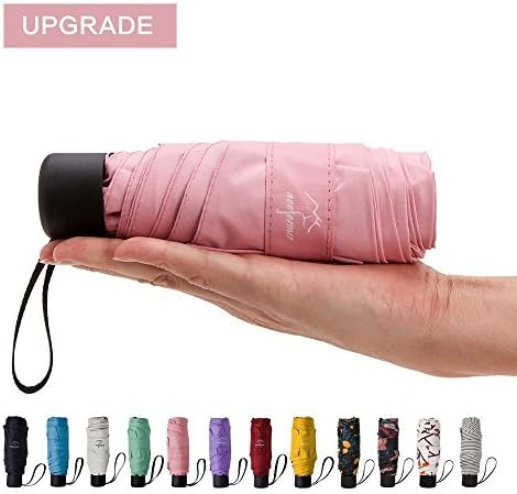 Mini Travel Sun&rain Umbrella - Light Compact Parasol with 95% UV Protection for Men Women Multiple Colors