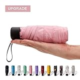 NOOFORMER Mini Travel Sun&rain Umbrella - Light Compact Parasol with 95% UV Protection for Men Women Multiple Colors