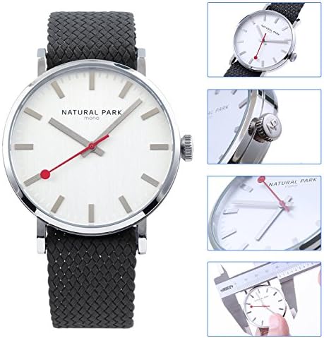 Men Sport Casual Watches with White Dial Black Nylon Watch Bands