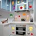 BIBITIME Fruit Wall Decals Kitchen Art Stickers Strawberry Mushrooms Green Vegetables Pumpkin Watermelon Carrot Eggplant Cherry Orange Ice Cream Lockers Window Tile Decor