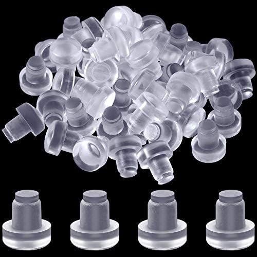 Glass Top Table Bumpers with Stem Clear Rubber Grippers Soft Clear Anti
