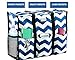 Pursetti Utility Tote with Pockets & Compartments-Perfect Nurse Tote Bag, Teacher Bag, Work Bags for Women & Craft Tote (Navy Chevron)