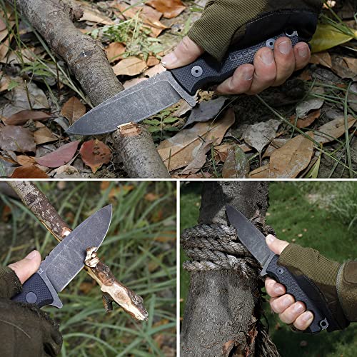 Flissa D2 Fixed Blade Hunting Knife, G10 Handle, 8.5\