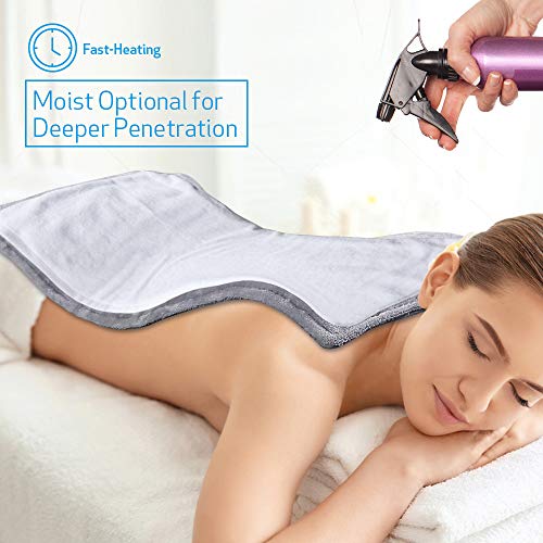 Electric Heating Pad 12" X 24" Extra Large Fast Heat Therapy Wrap, Dry/Moist Heating Pad with Auto Shut Off, Pain Relief for Neck, Shoulder, Arms, Legs, Back and Waist - PROALLER - Thumbnail 5