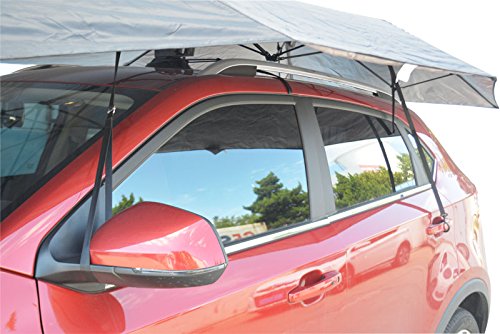 Portable Semi-automatic Outdoor Car Umbrella Sunshade Roof Cover UV Protection