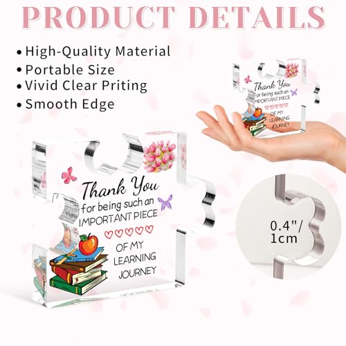 Welsky Teacher Gifts, Teacher Gifts for Women Engraved Acrylic Block, Christmas Birthday Graduation Thank You Gift for Women Teacher, Acrylic Plaque, Room Decor