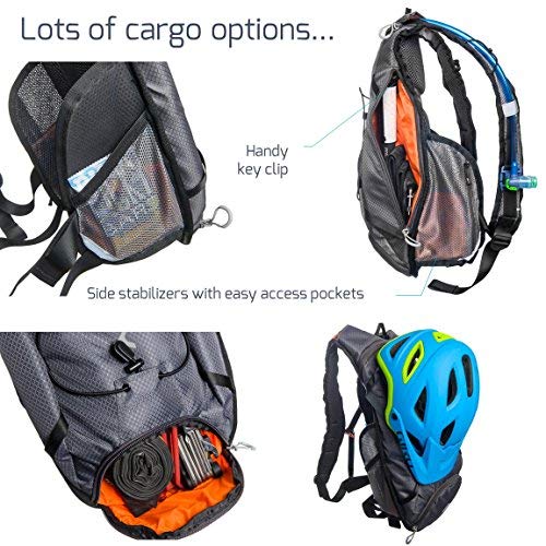 Hydration Reservoir Pack - 2 or 3 Liter Water Bladder - Tasteless & BPA Free - Multifunction Kit - USA Made Film - Mazama - Tumalo (Black 3L)