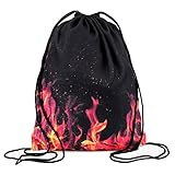 Ababalaya 3D Print Drawstring Backpack Rucksack Shoulder Bags Gym Bag