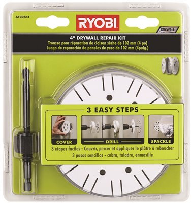 Ryobi A10DK41 Drywall Repair Kit with Hole Saw and Hex Shank Drill Bit