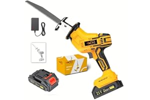 Cordless Reciprocating Saw: Variable Speed Brushless Motor - Equipped with 1 Saw Blades, 1 Battery, LED Light, Tool-Free Blad