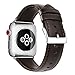 Apple Watch Band 42mm, OUHENG Retro Vintage Genuine Leather iWatch Strap Replacement for Apple Watch Series 3 Series 2 Series 1, Dark Brown with Silver Adapter
