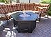 Hiland WLF-HEX 40,000 BTU Propane Fire Pit w/Lid and Fireglass Included, Large, Slate