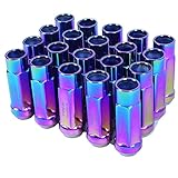 Godspeed New Type 3-X NEO CHROME 12mm x 1.50 Thread Size Cold Forged SCM-435 Steel Black Finish Open End Lug Nut, (pack of 20)