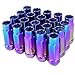 Godspeed New Type 3-X NEO CHROME 12mm x 1.50 Thread Size Cold Forged SCM-435 Steel Black Finish Open End Lug Nut, (pack of 20)