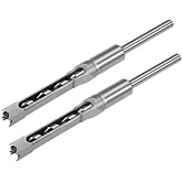 uxcell Square Hole Drill Bit, 1/2" High-Carbon Steel Hollow Chisel Mortise Power Tool for Woodworking 2 Pcs