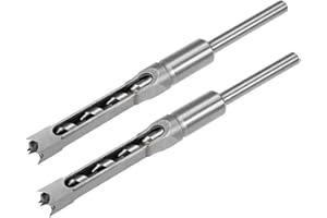 uxcell Square Hole Drill Bit, 1/2" High-Carbon Steel Hollow Chisel Mortise Power Tool for Woodworking 2 Pcs