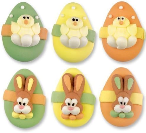 Easter Chicks & Rabbits on Eggs - Edible Cupcake Toppers/Cake Decorations from Nice Buns