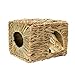 Tfwadmx Rabbit Grass House - Natural Hand Woven Seagrass Play Hay Bed, Hideaway Hut Toy for Bunny Hamster Guinea Pig Chinchilla Ferret
