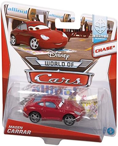 Disney Pixar Cars Porsche with Allinol Diecast Vehicle, Burgundy - Image 4